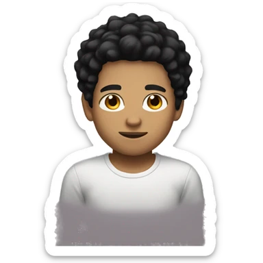 A light skin boy with black hair sticker