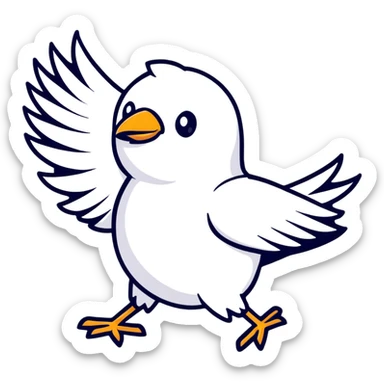 crow with black wings and white breast sticker