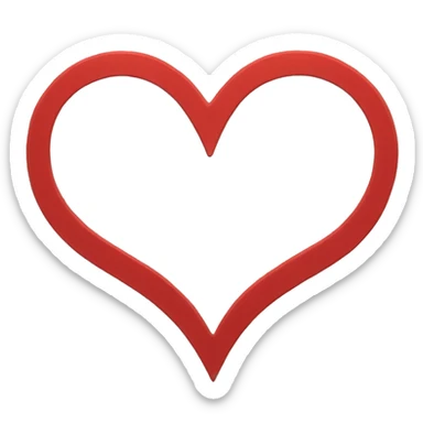 Heart outline red sticker