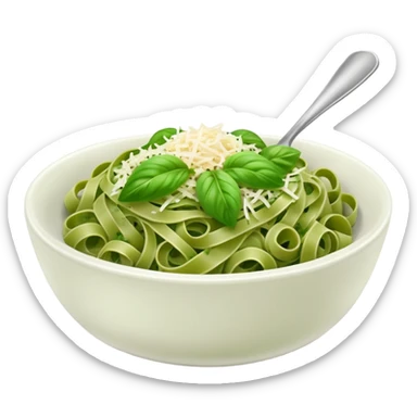 green pesto pasta in a bowl sticker