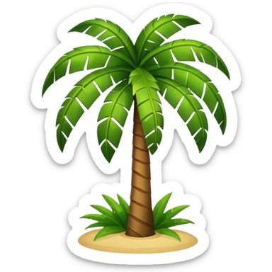 Toony Palm Tree: flat body leafs no floor sticker