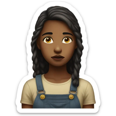 realistic portrait of girl sad sticker