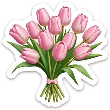 Pale pink bouquet of tulips sticker