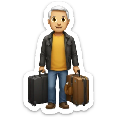 a white dad with a suitcase sticker