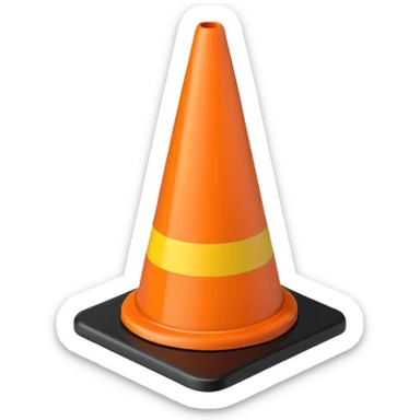 Warning Cone black sticker