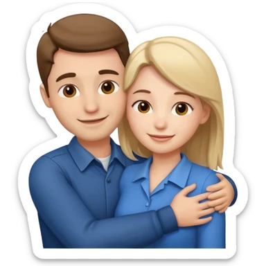 two Bestie man and woman coworkers teacher hug sticker