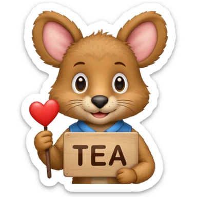 Carpincho con cartel que diga “te amo” sticker