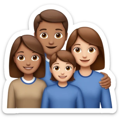 family aill white / browm hair sticker
