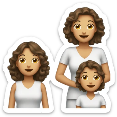 madre y dos hijas sticker