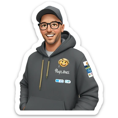 smiling boy in outdoor setting sticker