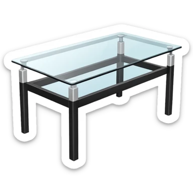 table with glass sticker