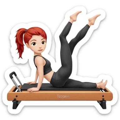 Pilates + red hair + white girl + reformer + single  sticker