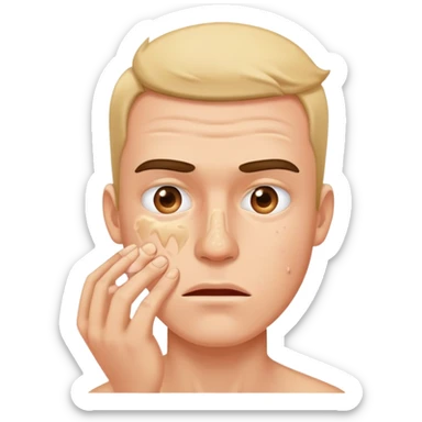 Guy popping a pimple sticker