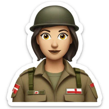 Female brunette  Canadian soldier  sticker