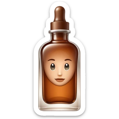 Organic cosmetic in a cristal brown bottle sticker