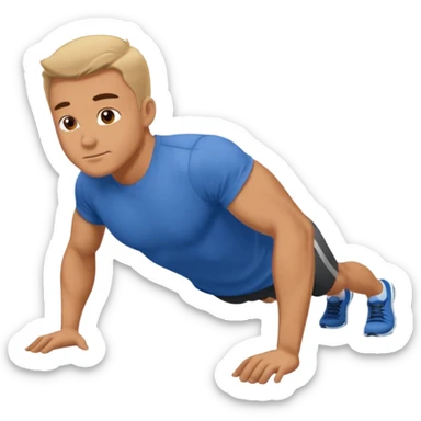 guy with a shirt on doing a push up sticker