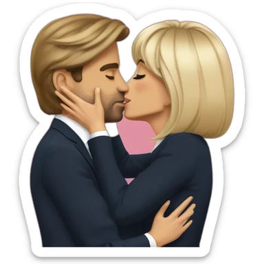 Emanuelle Macron Kiss Brigitte Macron sticker