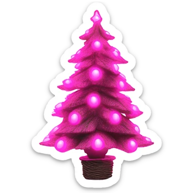 Pink Christmas tree Ruth cyan LED lights sticker