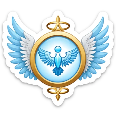 wings emblem holy saint light blue sticker