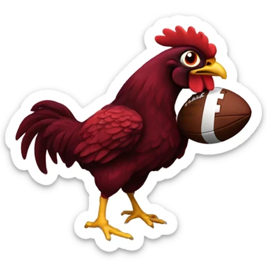 Garnet gamecock playing football sticker