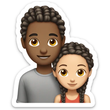 boy with cornrows and lightskin girl in love sticker