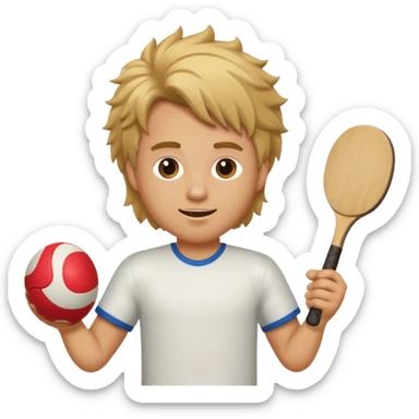 Chico  rubio bajo el sol jugando padel  sticker