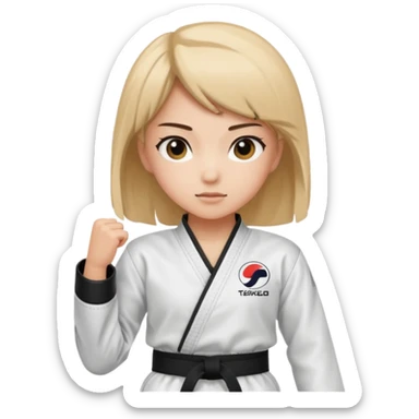 ITF taekwondo girl sticker