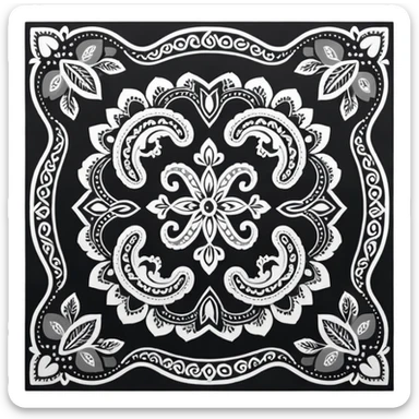 Black Paisley Bandana sticker