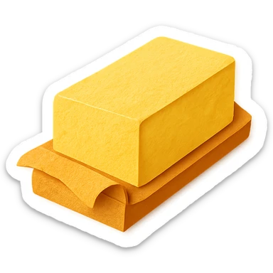 paper craft style butter stick, layered paper look sticker