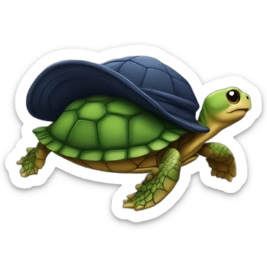Tortue avec un bonnet de nuit sticker