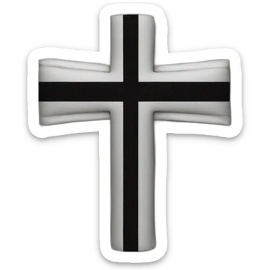 Black Cross on white flag sticker