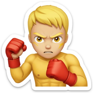 fight, yellow skin sticker