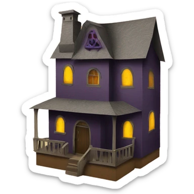 Cardboard haunted house  sticker