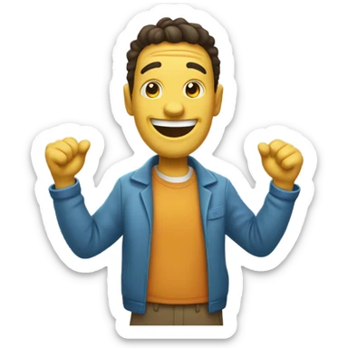 A sillly fellow giving you 14 thumbs up! sticker