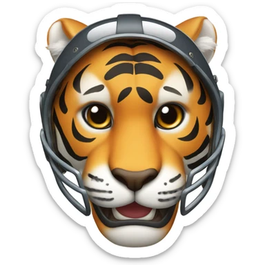 Tiger with football helmet and thumbs up sticker