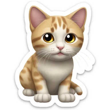 Kumral kız ve tekir kedi  sticker