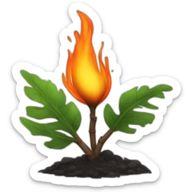 A burned plant sticker