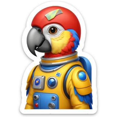 parrot with astronaut suit sticker