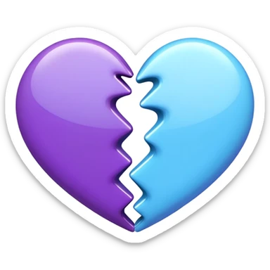 A light blue and Purple Heart revolving around each other  sticker