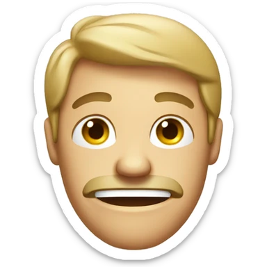 A rant, male, smiling face sticker