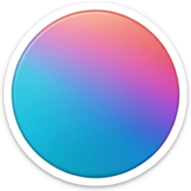 
Rotate 35 degree  coin color in in gradient of turquoise, blue, pink, purple, and coral sticker
