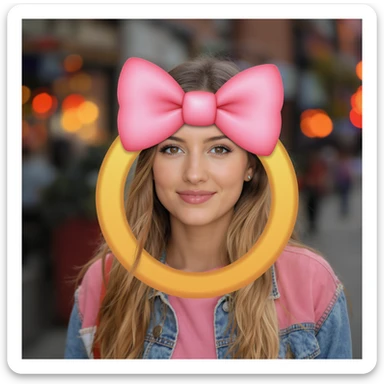 cute bow emoji with a gradient effect sticker
