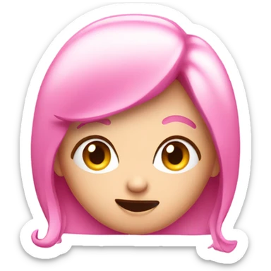 Nervous,cute,flirty, pink emoji sticker