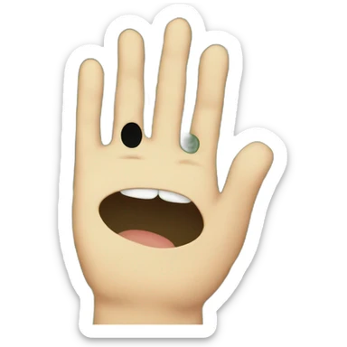 peeping through the palm sticker