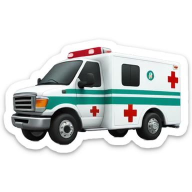 ambulance with the emotion of pleasure sticker