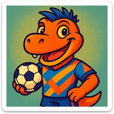 A soccer player in Bufo style with different colors sticker