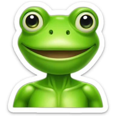 Human body with frog head sticker