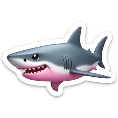 Preppy pink shark  sticker
