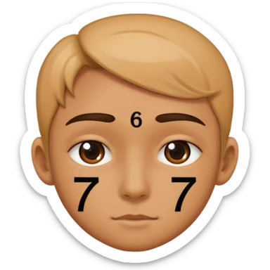 A person with 6 and 7 sticker