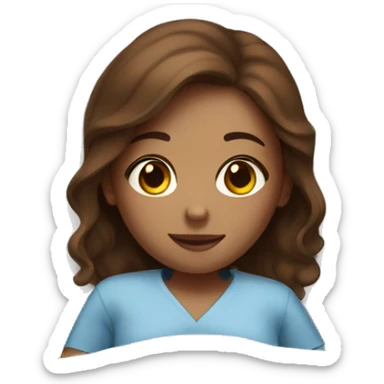 fair skin girl with warm brown hair laying in a hospital bed  sticker